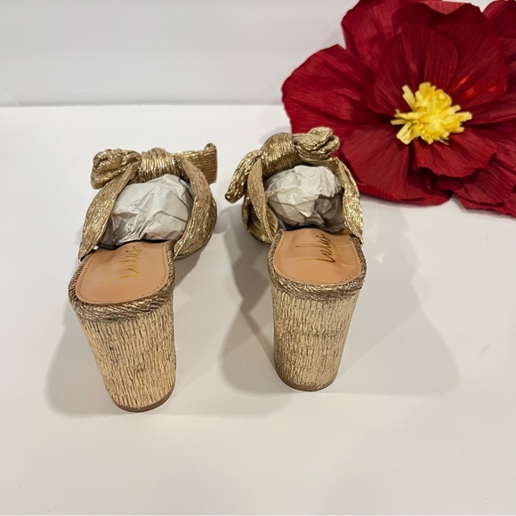 Lulus Dorthea Rose Gold Knotted High Block Heel Sandals - New In Box - Reemoly - Picture 7 of 12